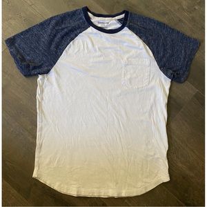 Express | Blue & White | Men’s short sleeve baseball T-shirt | size XS